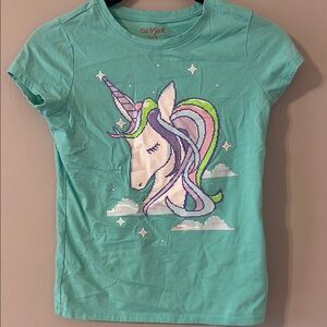 Cat & Jack Kids Teal Unicorn Shirt